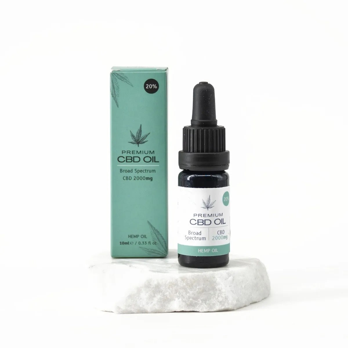 Broad Spectrum CBD Olie 20% met flesje en verpakking